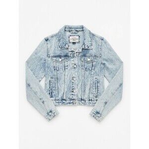 Ashley Vintage Charm Acid Wash Cropped Denim Jacket Size S